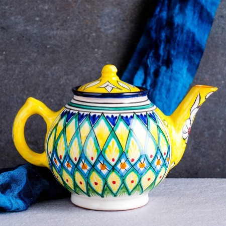 Rishtan ceramics "Patterns", 1000 ml, yellow-6