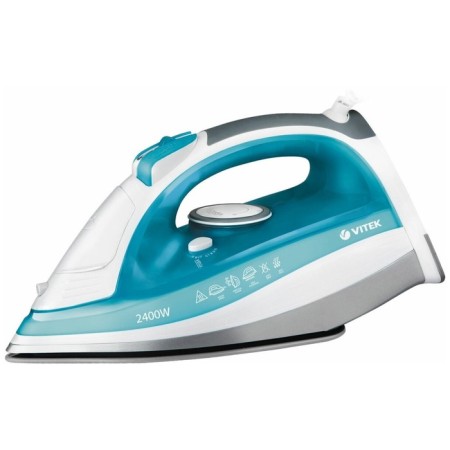 Iron Vitek VT-1264 W, 2400 W, ceramic sole, 40 g/min, 350 ml, blue and blue