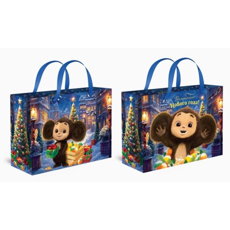 New Year. Gift package, 61x46x20 cm, packaging, Cheburashka-2