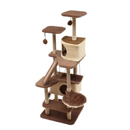 Complex for cats with a claw, collapsible, 8 -level, 77 x 90 x 163 cm, beige-2