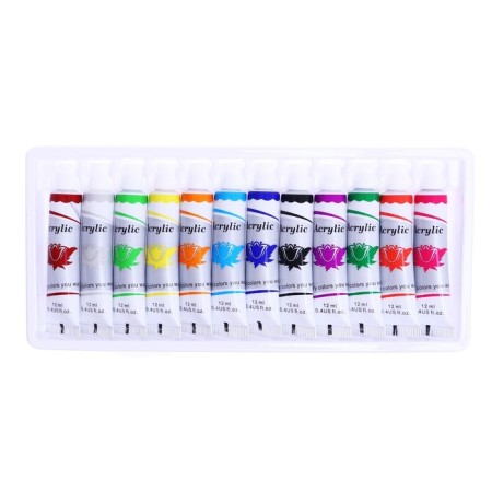 Acrylic paints, 12 colors, in a plastic tube, 12 ml, in a cardboard box-2