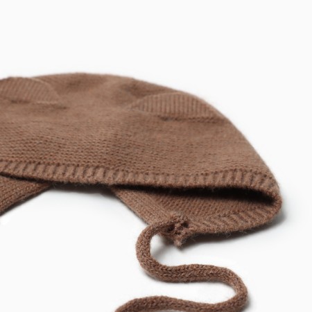 Hat knitted baby I r.48-50, col. coffee-3