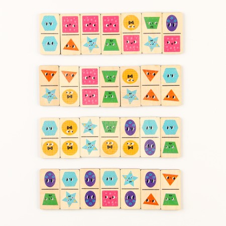 Domino wooden "figures" 28 chips 50x25 mm-1
