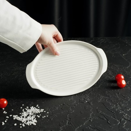 Porcelain dish for baking Magistro "Blanche", 23 × 15 × 2 cm, white color-7