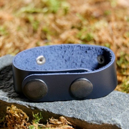 Anti-Glaz Bracelet, genuine leather, steel-2