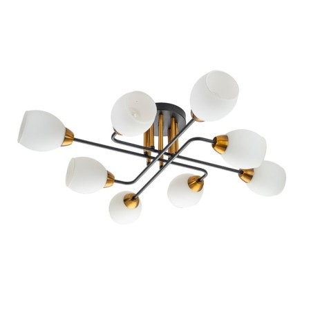 Lamp on the ESCADA rod, 1132/8p Black. 8x60W, e27, 800x800x200 mm, black/gold color-1