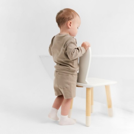 Kidsa (sweatshirt, shorts) minku, gray color, height 80-86 cm-5