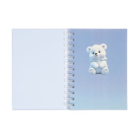 Notebook Gift Book on the comb 80l, line, color block, PVC cover 3D Bear (17.6x13.5cm) 105-4