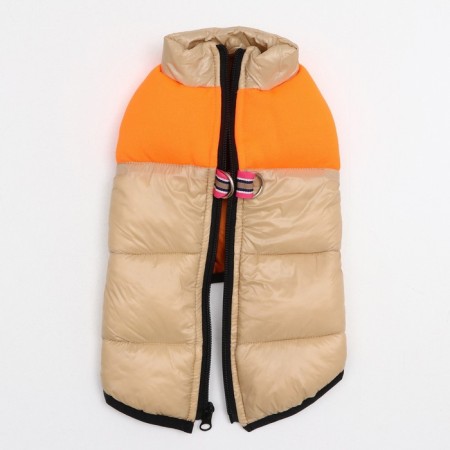 Lightning dog jacket, size 18 (ds 40 cm, fire 50 cm, ok 38 cm), beige with orange-6