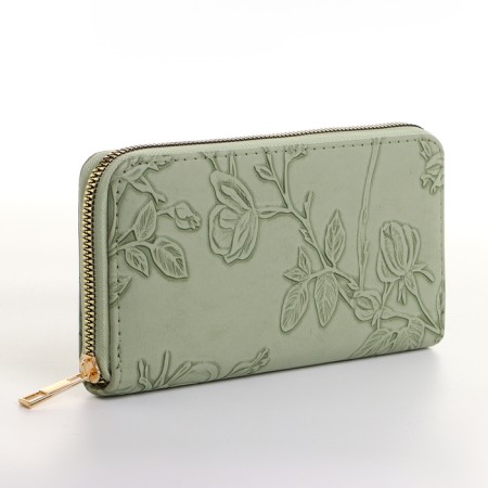 Women's wallet with lightning, green color