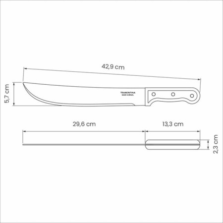 Machete Garden, length 43 cm, steel, for chopping shrub, Tramontina-1