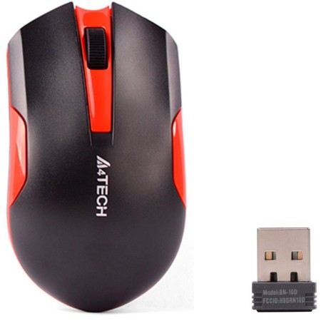 Mouse A4Tech G3-200N Black/Red Optical (1200DPI) Wireless USB (3but)-1