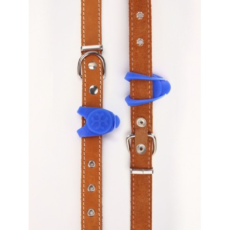 Light beacon on the collar/leash with 3 lumines of the "foot", 3.2 cm, silicone, blue-6