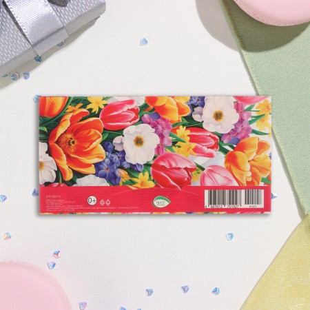 Money envelope "Universal" embossing, flowers, 16.5x8.5 cm-2