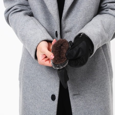 Gloves male, dimensionless, with insulation, black color-4