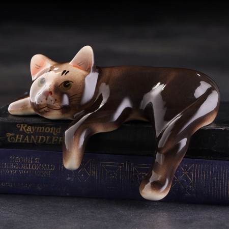 Porcelain figurine "Cat Vaska Black", 17 cm-3