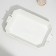Marmite of heat -resistant ceramics rectangular, 2 l, 41 × 22.5 × 13 cm, white color