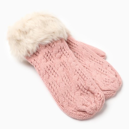 Female mittens, pink color, size 25