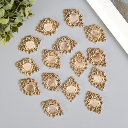 Decor for creativity Plastic base "Circle in openwork" gold d = 1.6 cm 5x3.5x0.2 cm