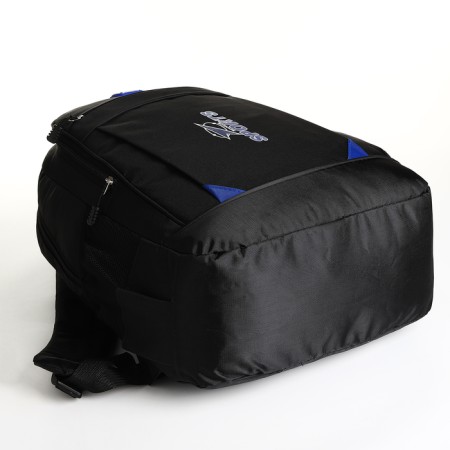 Youth backpack on a zipper, 4 pockets, black/blue color-4