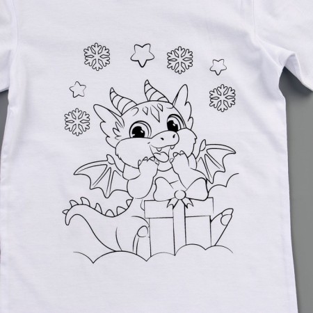 Set for creativity "T -shirt - coloring. Dragon with a gift »Size: 122-128 cm-6
