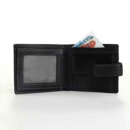 Male purse on the button, black color-4