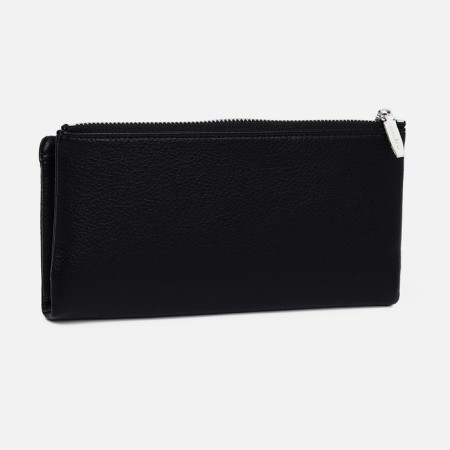 Women's wallet on the button, black color-1
