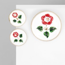 Set 2 objects: earrings, brooch-cap 