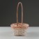 Wicker basket, d23 x 17 x 10/36 cm, peach, bamboo