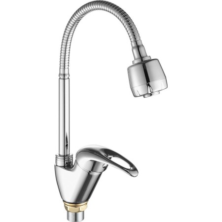 Fashun A4303 kitchen mixer, one -leaf, flexible spout, brass, chrome