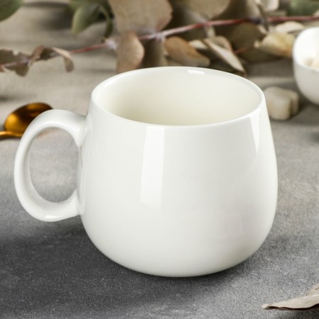 Porcelain mug Wilmax England, 400 ml, white color-1