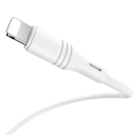 Cable Borofone BX43, Lightning - USB, 2.4 A, 1 m, PVC braid, white-4