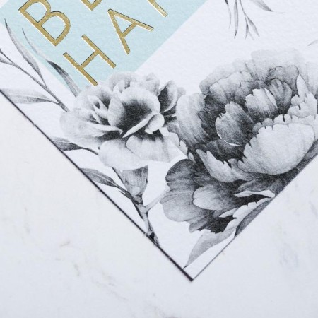 Watercolor card with embossing BE HAPPY, 8.8 x 10.7 cm-3