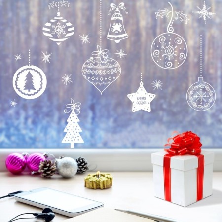 Stick for windows "Christmas Toy", reusable, 33 x 50 cm, new year-1