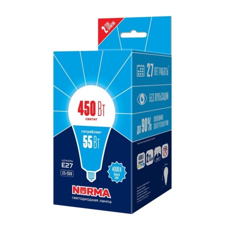 LED LED Uniel, E27, 55 W, 4000K, white glow-2