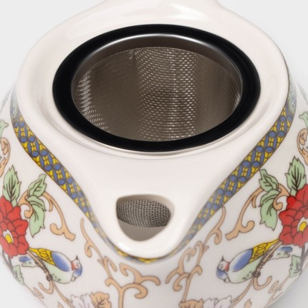 Keramic teapot with a metal sieve "Flowers", 200 ml-3