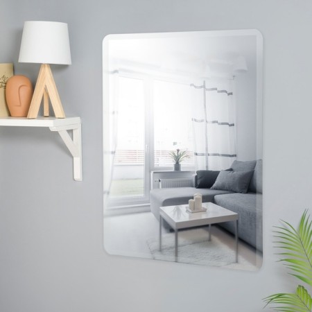 Wall mirror rectangular, with fake and rounded corners, 35 x 45 cm