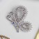 Brooch "Butterfly" pearl, white color in silver