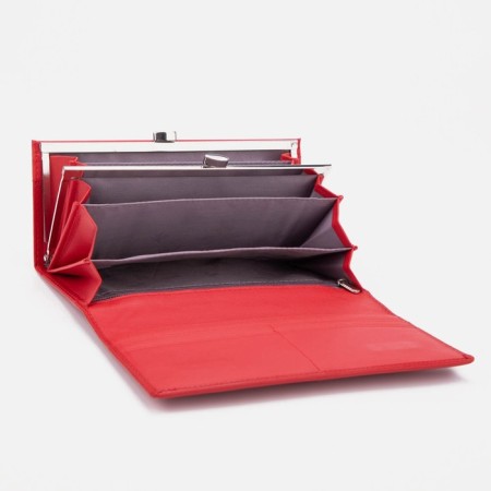 Women's wallet on magnets, red color-2