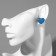 Earrings plastic "caramel" heart, blue color