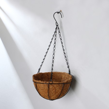 Cashpo suspended, d = 20 cm, with coconut insert, "hemisphere"-1