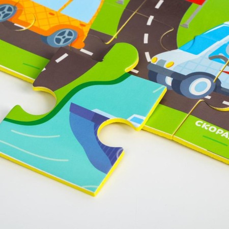 Soft puzzle for babies "Transport", 28 parts, crumb I-2