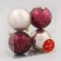 Set of balls plastic D-8 cm, 4 pcs "Madison" burgundy gold