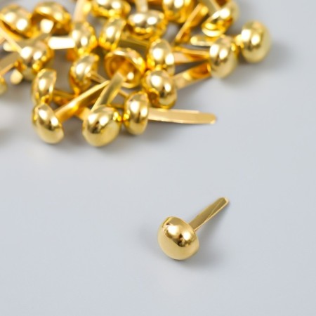 Brads for creativity Metal "Golden Hemispar" set of 50 pcs 1.5x0.8x0.8 cm