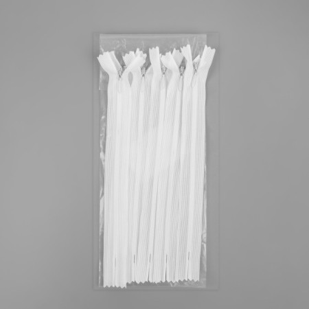 Lightning secret, No. 3, non -income, locking machine, 20 cm, white color-2