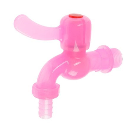 Water -cut tap Zein, with a fitting, with a flat handle, pp, with a ball mechanism, pink-1