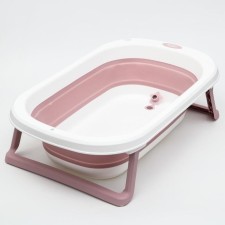 Bath -folding bath with plum, 75 cm., White/pink color