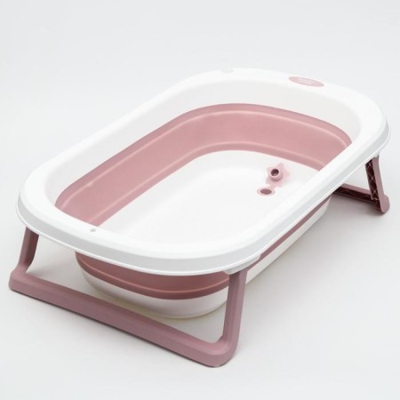 Bath -folding bath with plum, 75 cm., White/pink color