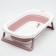 Bath -folding bath with plum, 75 cm., White/pink color