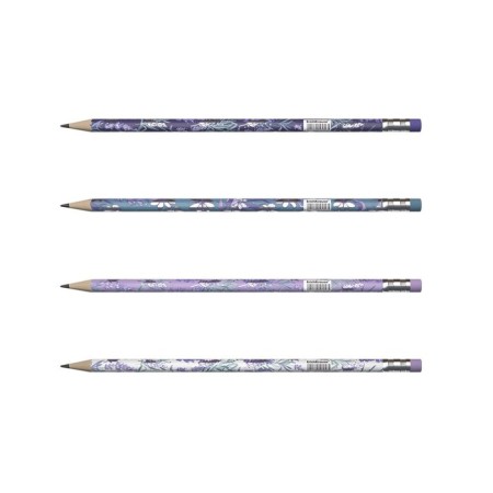 Chernographic pencil with Erichkrause "Lavender", HB, Grifel D = 2.2 mm, wood, three -sided in a tube, mix-1